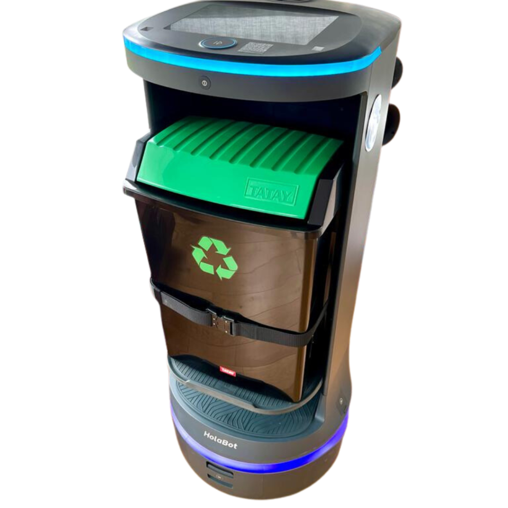 Holabot modified to become a mobile waste bin - Robobot!